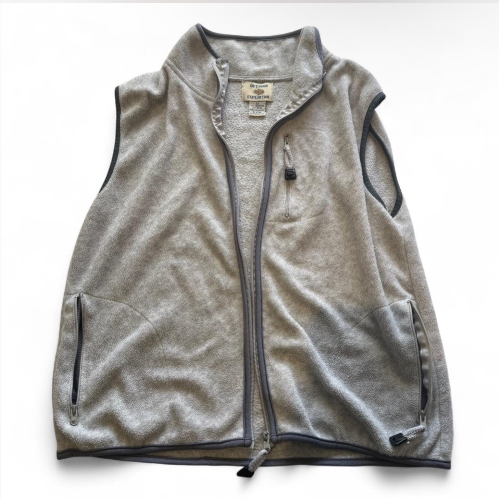 Gray vintagw Zip-Up Sweater Vest